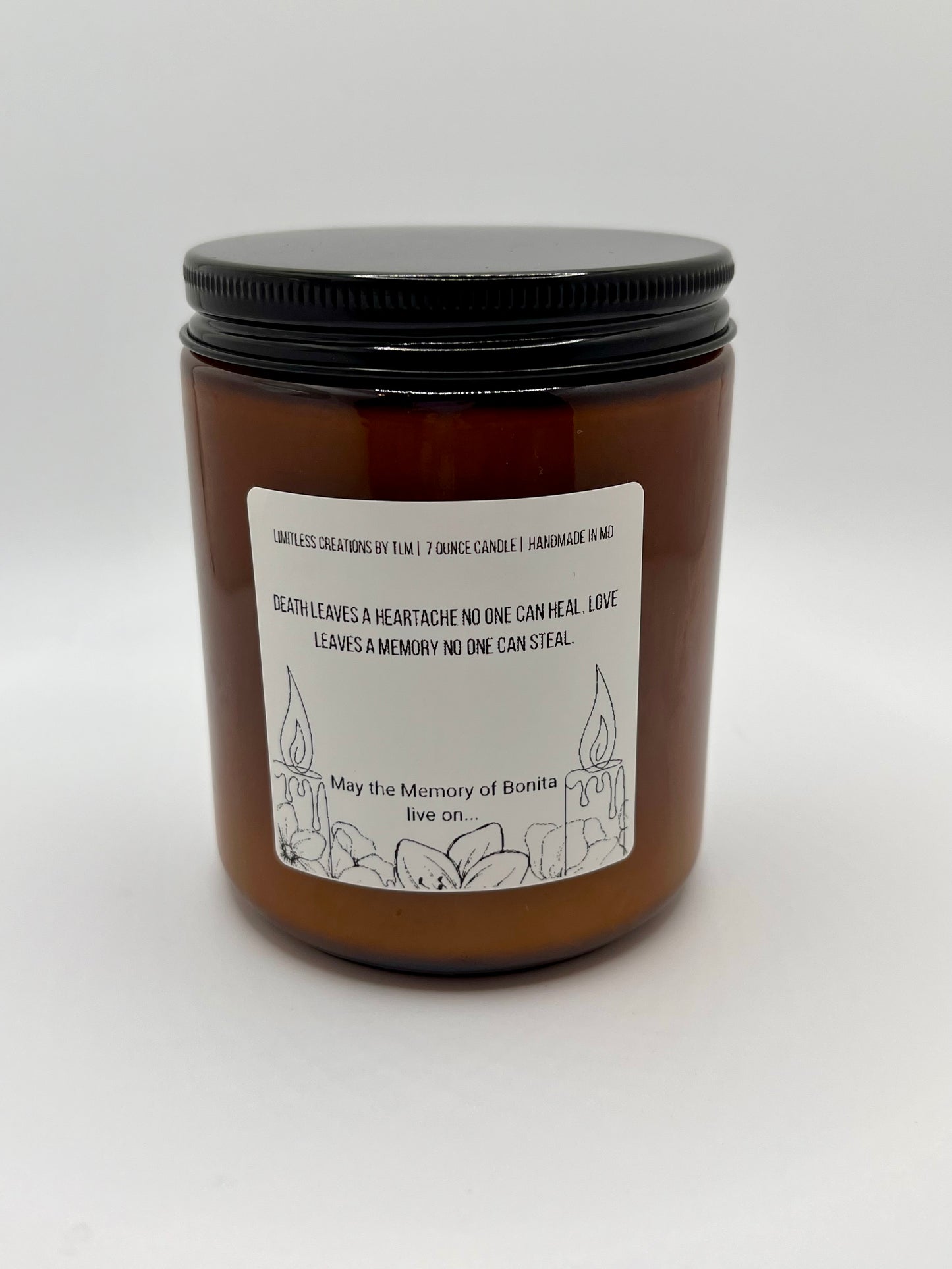 7 Ounce Memorial Candle (Made to Order) PLEASE READ PRODUCT DESCRIPTION