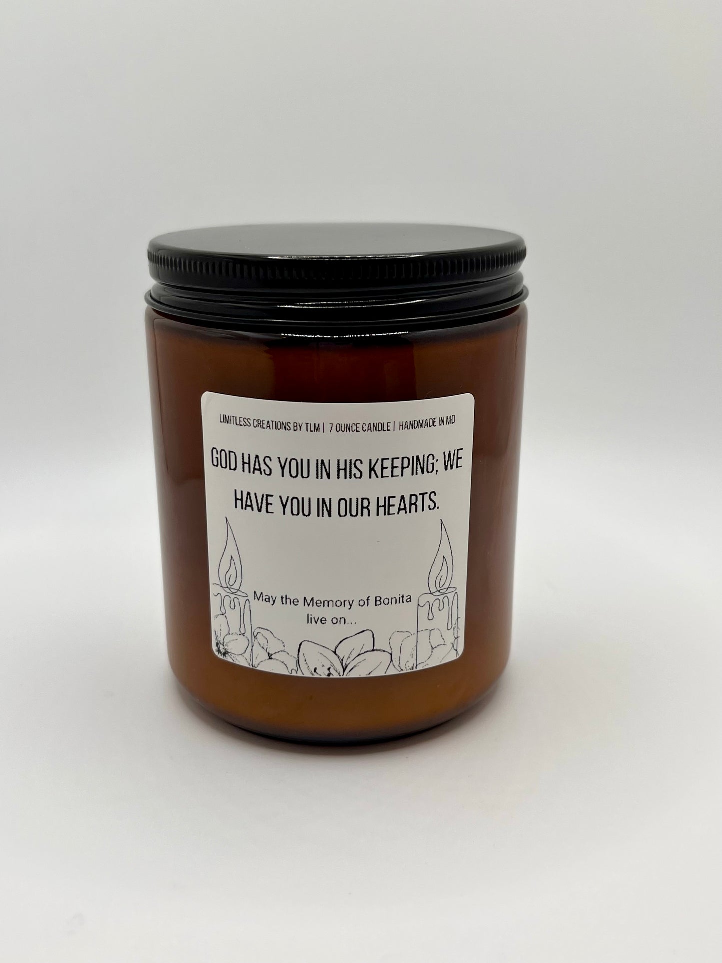7 Ounce Memorial Candle (Made to Order) PLEASE READ PRODUCT DESCRIPTION