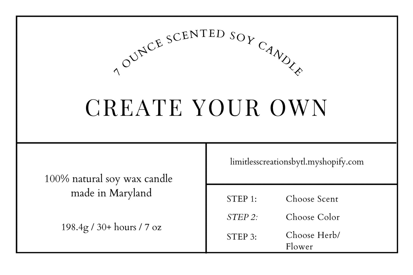 Create Your Own 7oz Candle (Made to Order)