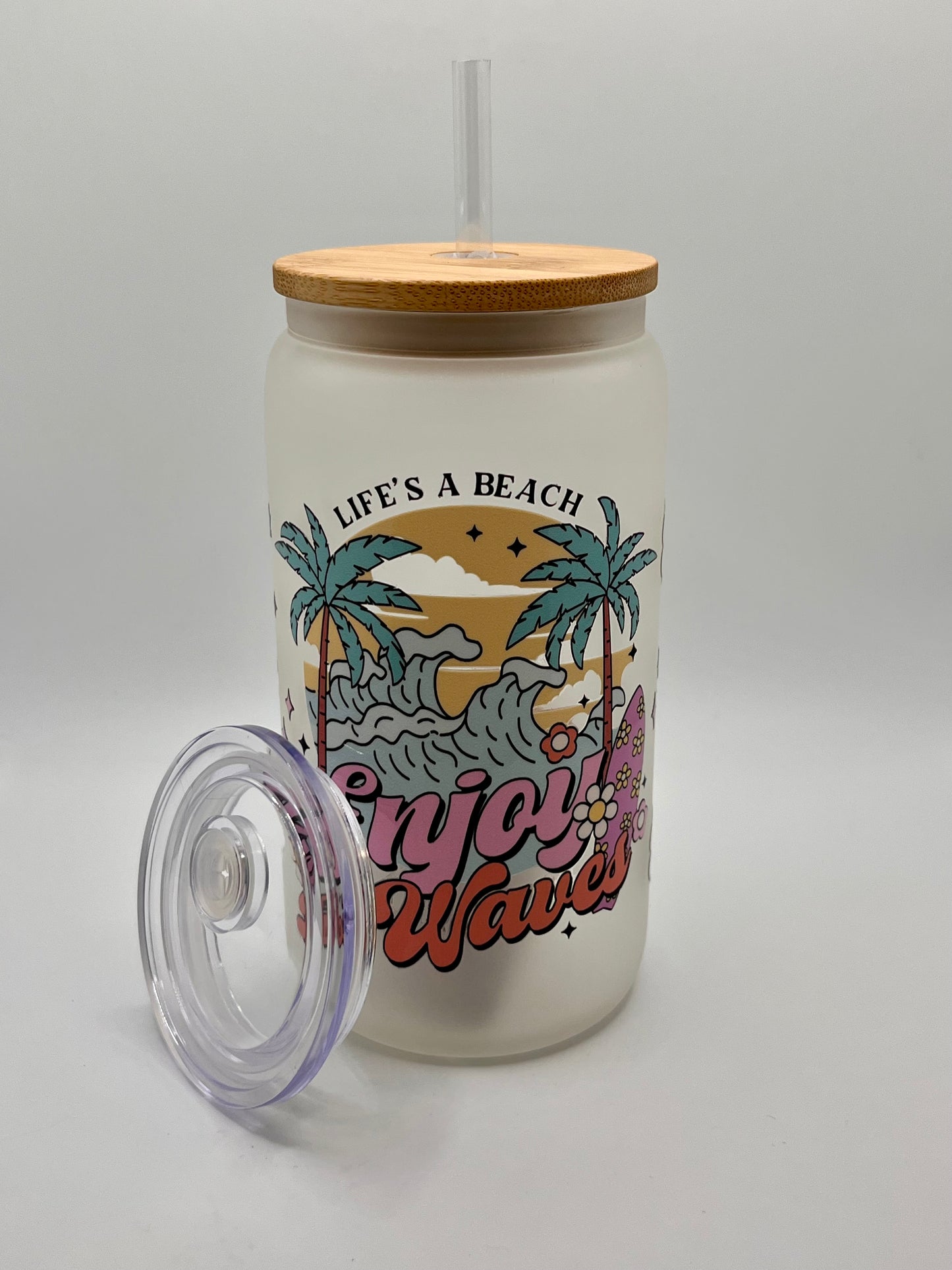Ready to Ship Custom 16oz Frosted Glass Cup- BOGO 50% SALE