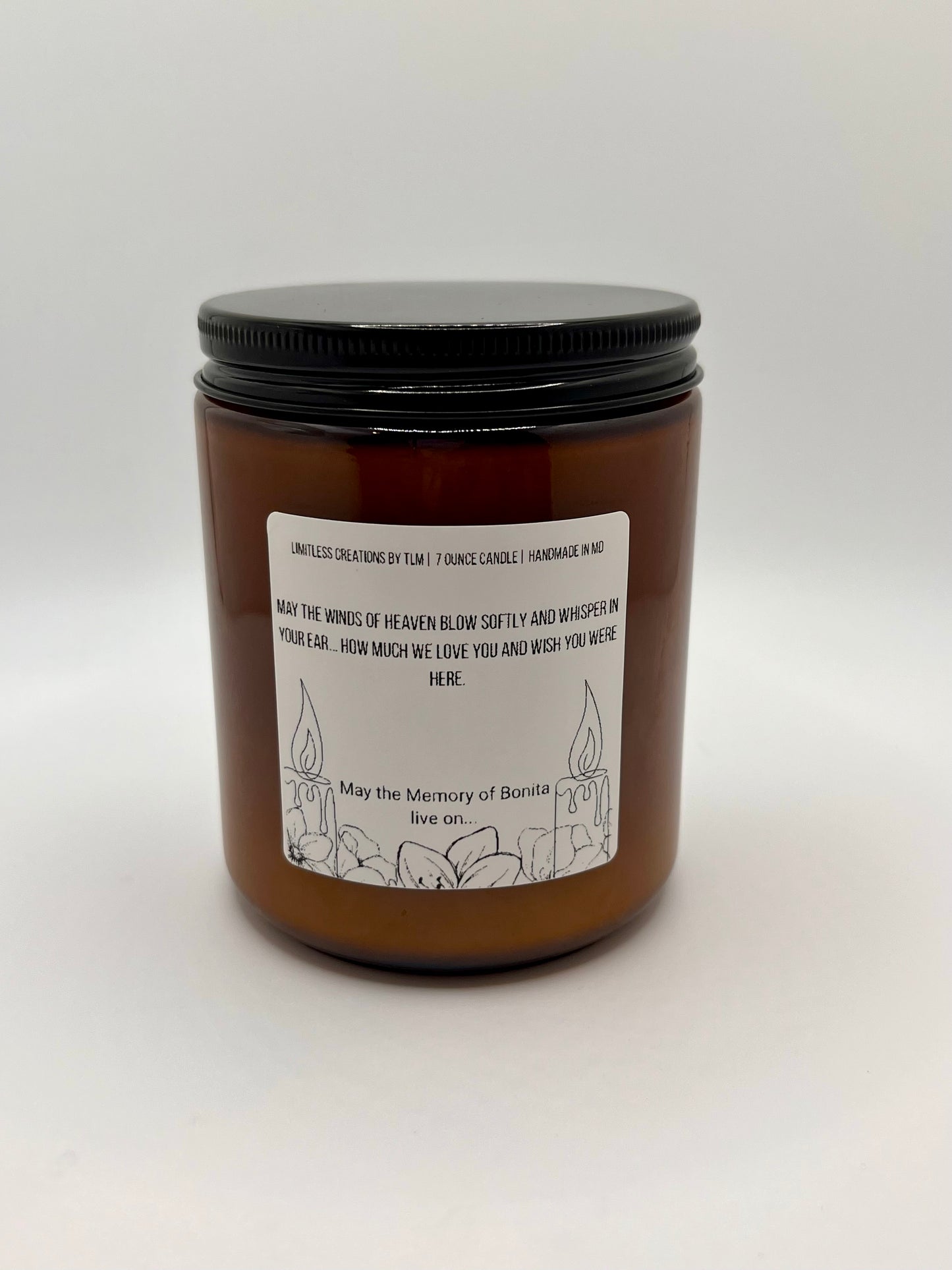 7 Ounce Memorial Candle (Made to Order) PLEASE READ PRODUCT DESCRIPTION