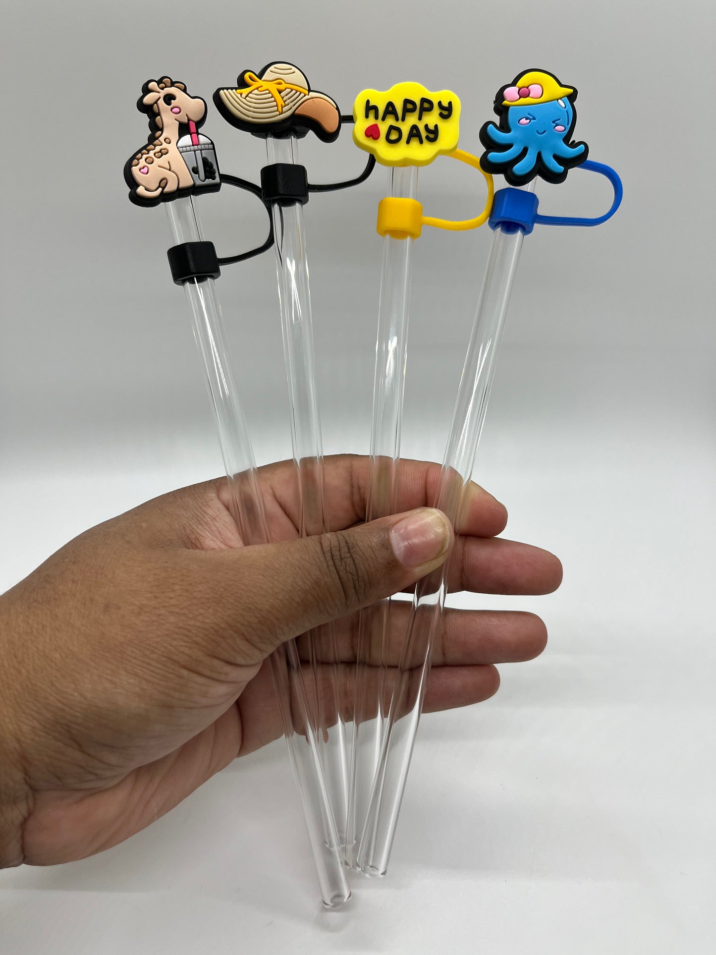 8mm Straw Topper with Glass Straw