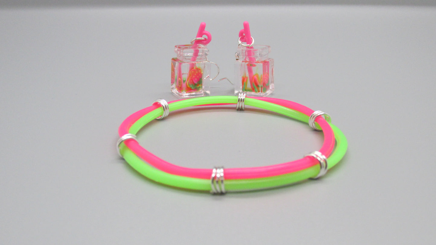 Kids Earring & Bracelet Set- Drink Resin Pendants Catalog 1
