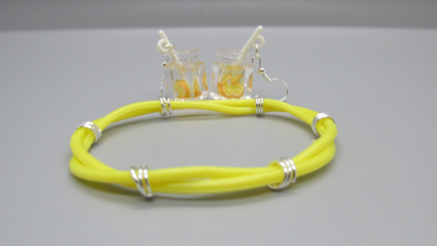 Kids Earring & Bracelet Set- Drink Resin Pendants Catalog 1