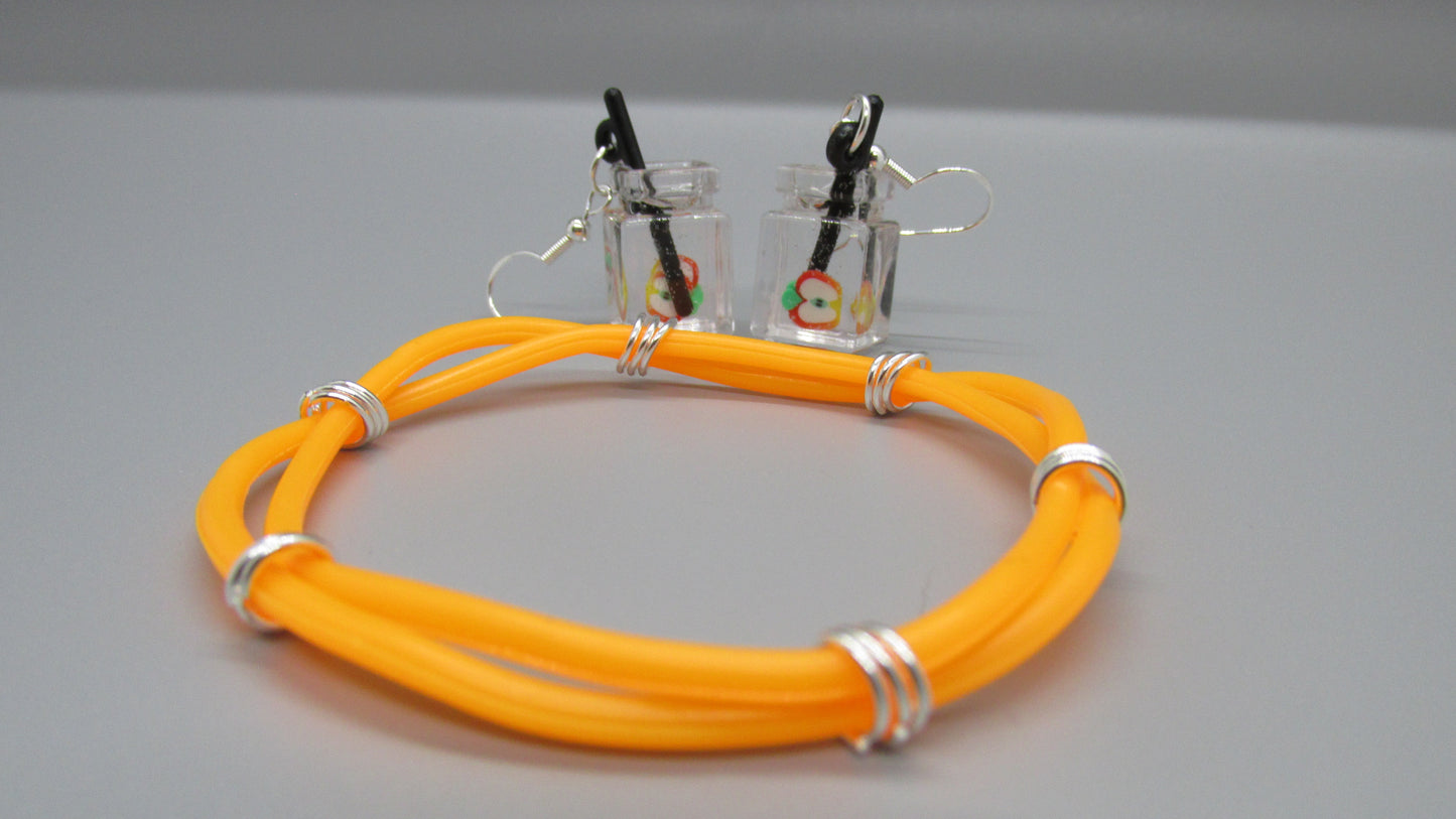 Kids Earring & Bracelet Set- Drink Resin Pendants Catalog 2